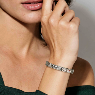 Nomination - Link DOUBLE CLASSIC DETAILED steel enamel cz and 925 sterling silver SISTERS WITH FLOWER