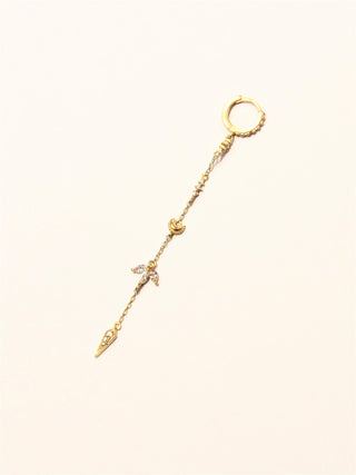 Rose Marie Paris - Hoop Dangling Moon & Lotus - Gold