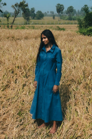 OSHADI - Virakh Shirt Dress - Indigo