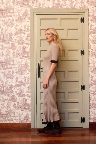 MARIA DE LA ORDEN - Magda Dress - Beige