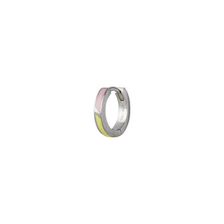 STINE A - Petit Circus Huggie Earring - Yellow & Pink Silver Single