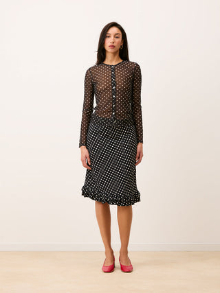 Rouje - Eliette Skirt - Pois Carmen Noir
