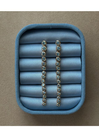 Pico Copenhagen - Ziva Long Crystal Studs - Clear