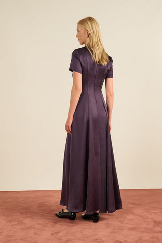 MARIA DE LA ORDEN - Albane Dress Short Sleeves - Plum