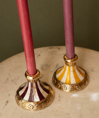 DOING GOODS - Sanya Striped Candle Holder Yellow