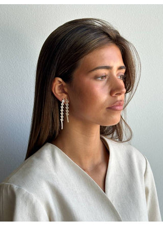 Pico Copenhagen - Claire Crystal Long Studs - Clear