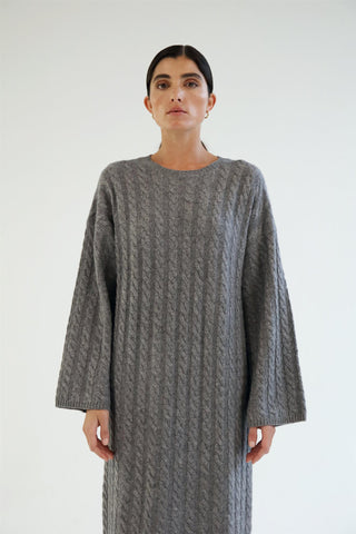 ALMADA LABEL - Noma Cable Knit Dress - Grey