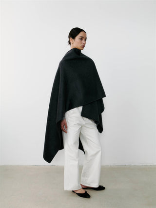 THE CURATED - The Cashmere Cape - Charcoal Grey