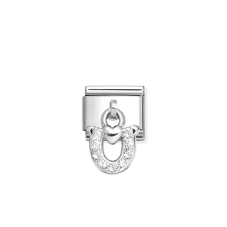 Nomination - Link CHARMS 925 sterling silver PENDANT HORSESHOE WITH HEART