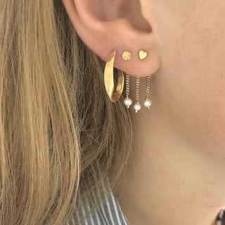 STINE A - Twisted Hammered Creol Earring - Right Single
