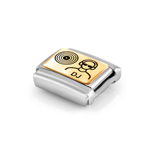 Nomination - Link PLATES JOB steel 18k gold DJ