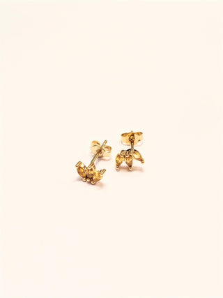 Rose Marie Paris - Stud Lotus with Yellow Stone - Gold