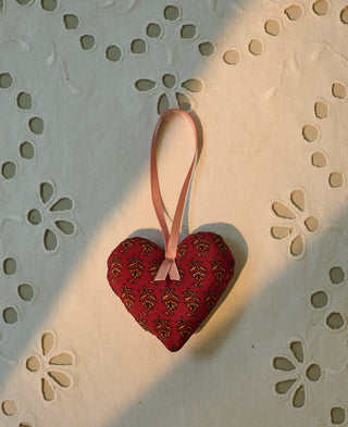 SISSEL EDELBO - Megan Heart Silk Ornament - Cherry Red