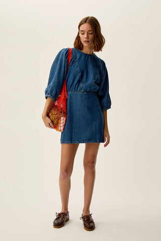 DES PETITS HAUTS - Landry Dress - Middle Blue