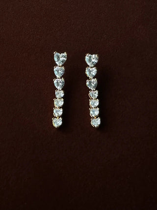 Pico Copenhagen - Crystal Heart Studs - Clear