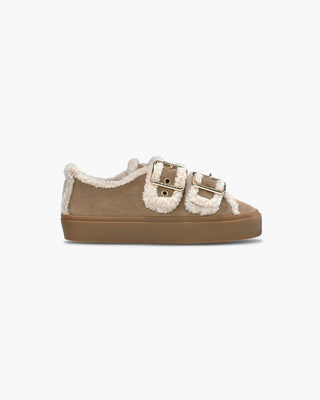 INUIKII - Shearling Low Velcro Buckle - Light Beige