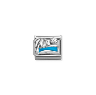 Nomination - Link SYMBOLS stainless steel 925 sterling silver PALM TREE WITH SEA