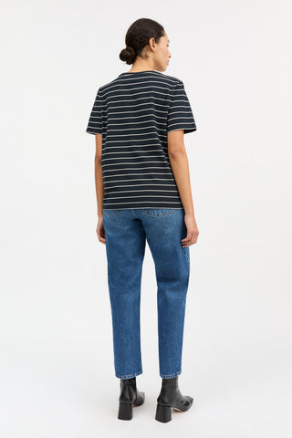 SKALL - Loui Regular Tee - Navy/White Stripe