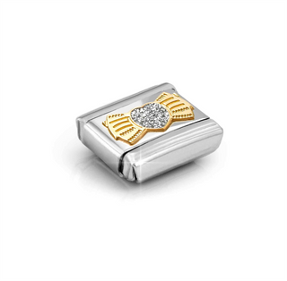 Nomination - Link CLASSIC steel 18k gold GLITTER HEART BOW