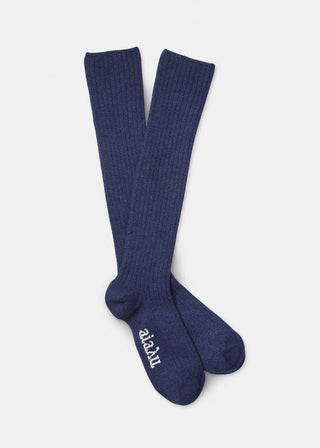 AIAYU - Cashmere Knee Socks - Navy