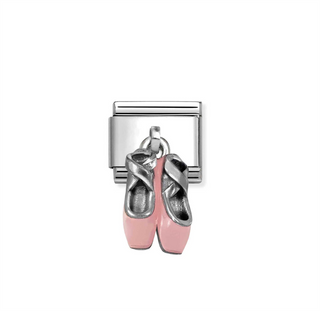 Nomination - Link CHARMS steel 925 sterling silver enamel PINK BALLET SHOES