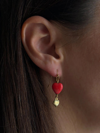 Pico Copenhagen - Dual Love Earrings - Bright red