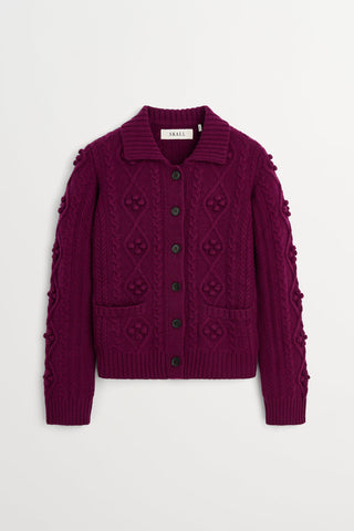 SKALL - Alvilda Cardigan - Dark Berry