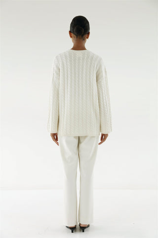 ALMADA LABEL - Noa Cable Knit Sweater - Cream