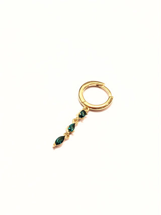 Rose Marie Paris - Hoop Dangling Green Drops - Gold