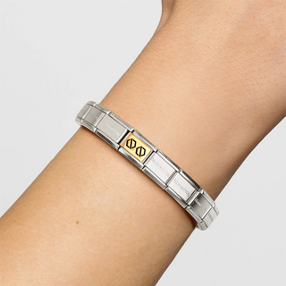 Nomination - Link PLATES steel 18k gold NUTS BOLTS