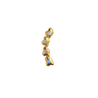 STINE A - Four Glimpse Earring W/Stones - Right Single