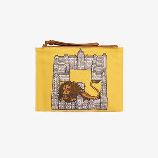 INOUI - Embroidered Pouch Lion - Yellow