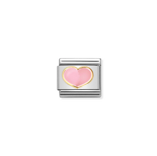 Nomination - Link LOVE 2 18k gold enamel PINK HEART