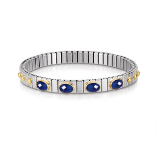 Nomination - Extension stretch BRACELET steel 18k gold BLUE ZIRCONIA