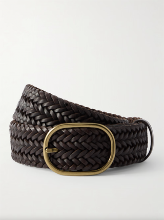 DRAGON DIFFUSION - Belt Weave Oval Buckle - Dark Brown