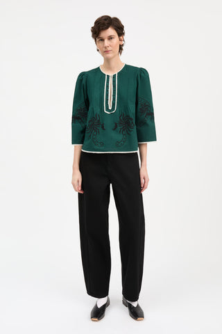 SKALL - Irma Blouse - Deep Green