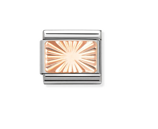 Nomination - Link PLATES 9k rose gold custom DIAMOND PLATE