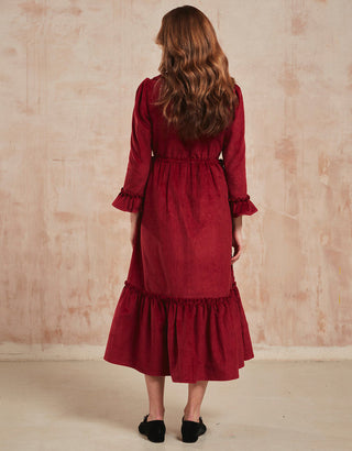 PINK CITY PRINTS - Amelia Dress - Burgundy Cord