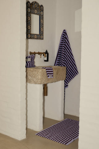 BONGUSTA - Naram Bath Towel - Wine & Lavender Blue