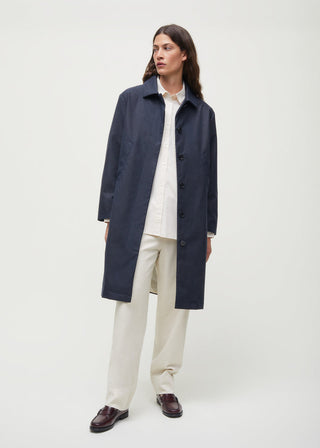 AIAYU - Noor Coat Oilskin Silkwax - Navy