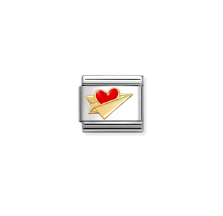 Nomination - Link LOVE steel 18k gold HEART RED PAPER PLANE
