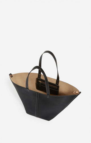 VANESSA BRUNO - Small Daily Leather Tote - Black