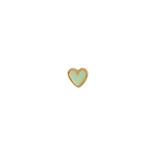 STINE A - Petit Love Heart Earring - Mint Green Gold