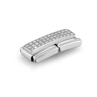 Nomination - Link DOUBLE CLASSIC composable pave steel 925 sterling silver WHITE CZ