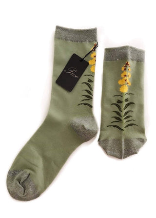 Pico Copenhagen - Yellow Flower Sock - Green