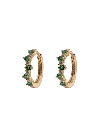 Emilia by Bon Dep - Mixed Medium Hoops - Green