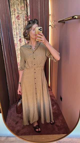Officine Générale - Nadia Dress - Britishkhaki/Black