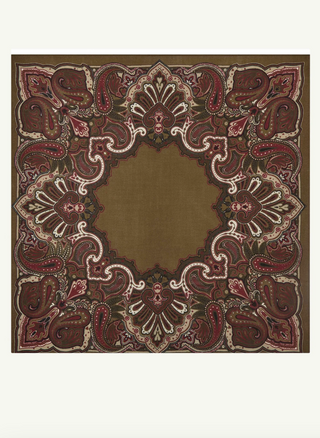 BOMPARD - Stan Paisley Scarf 90x90 - Argile/Olive
