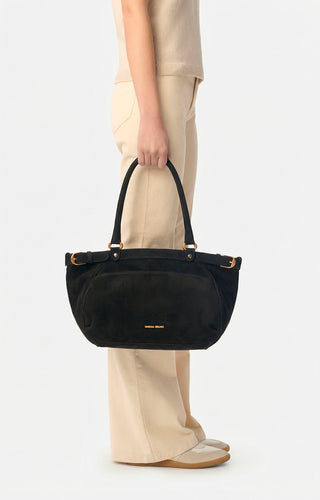 VANESSA BRUNO - Lune 48H Bag - Black Nubuck