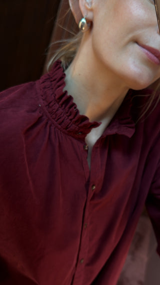 SACRÉCOEUR - Soline Corduroy Blouse - Vino